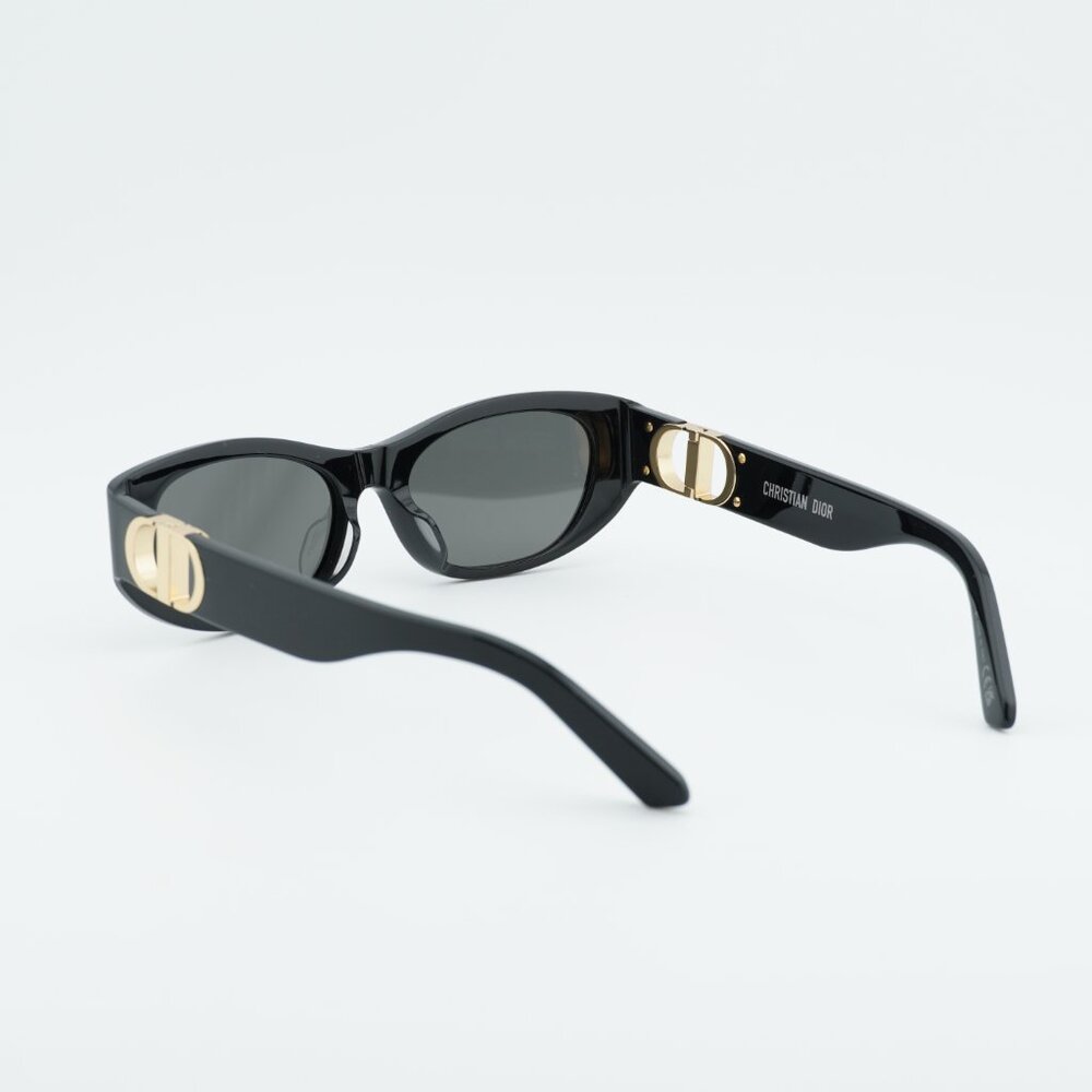 Dior 30MONTAIGNE S9U 10A0 Sunglasses Black Oval Frame, Grey Lenses - Picture 3 of 12